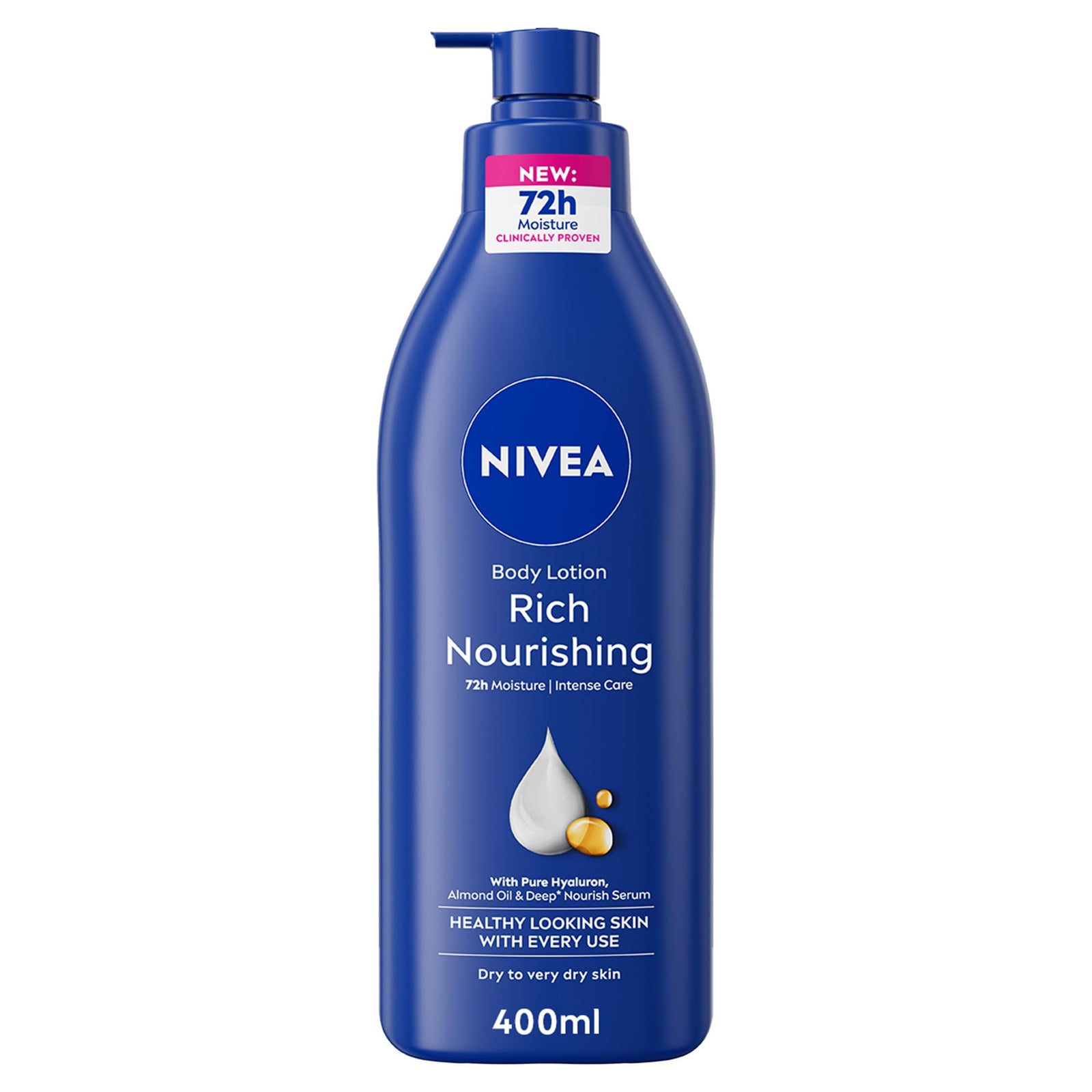 NIVEA Body Lotion for Dry to Very Dry Skin, Rich Nourishing, 5in1 Complete Care, 72H Intense Moisture, 400ml