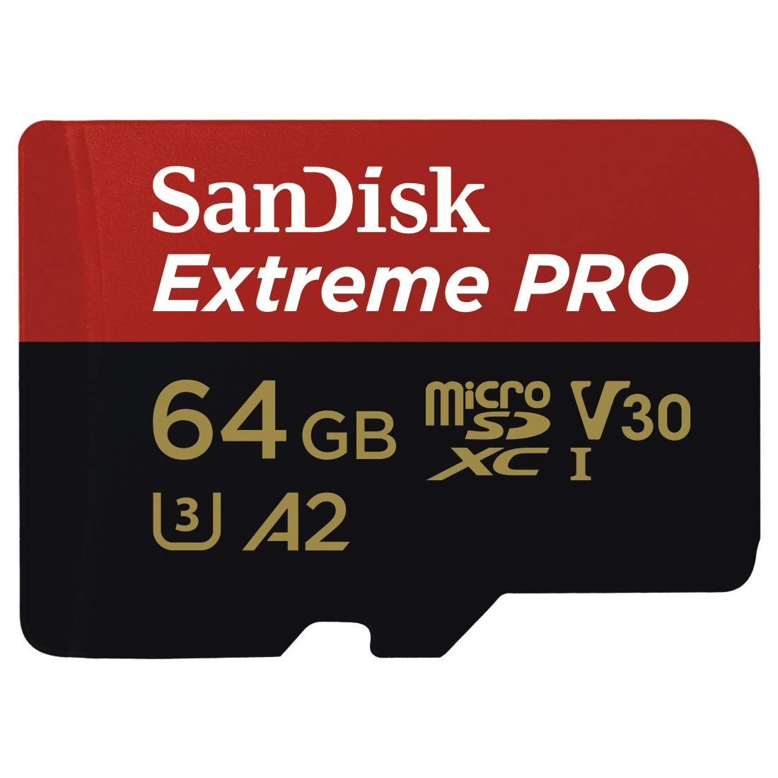 Sandisk Extreme Pro 64 GB Microsdxc Memory Card + Sd Adapter With A2 App Performance Up To 170 Mb/S, Class 10, U3, V30 (Sdsqxcy-064G-Gn6Ma)