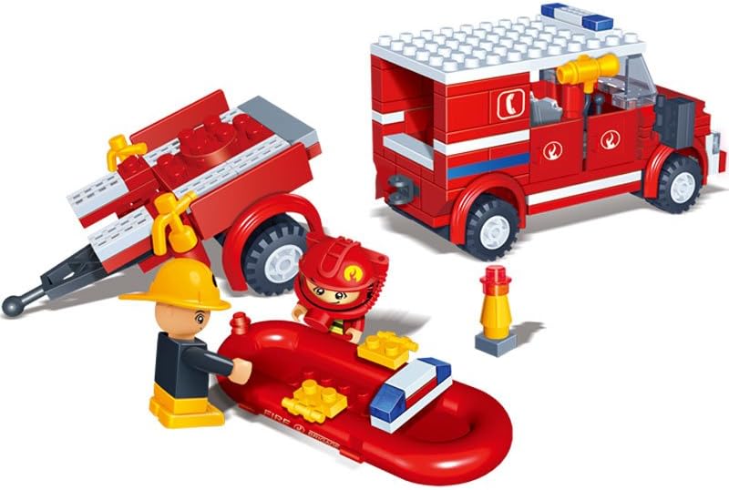 Banbao building blocks fire car and ship set, multi color