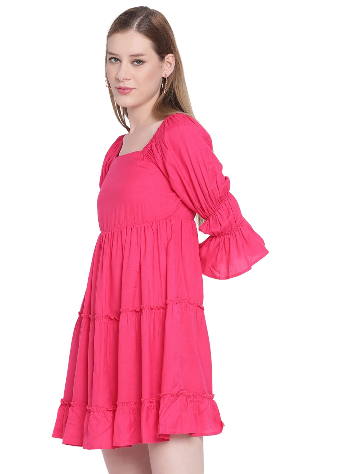 Styleville.in Square Neck Dress with Starment Sleeves