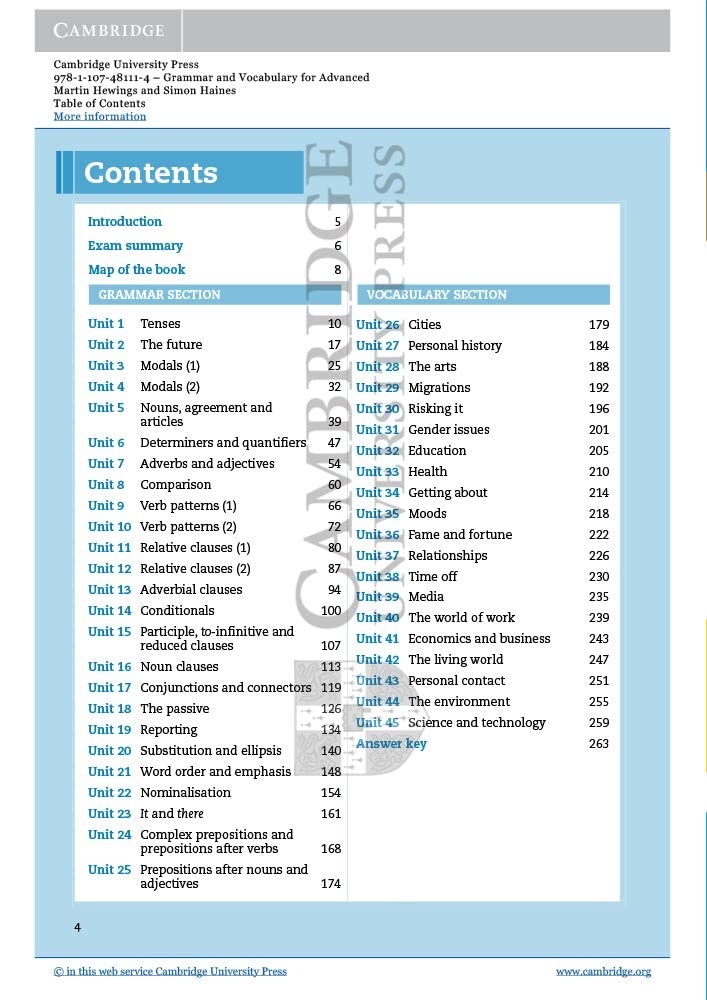 Grammar and Vocabulary for Advanced Book with Answers and Audio: Self-Study Grammar Reference and Practice