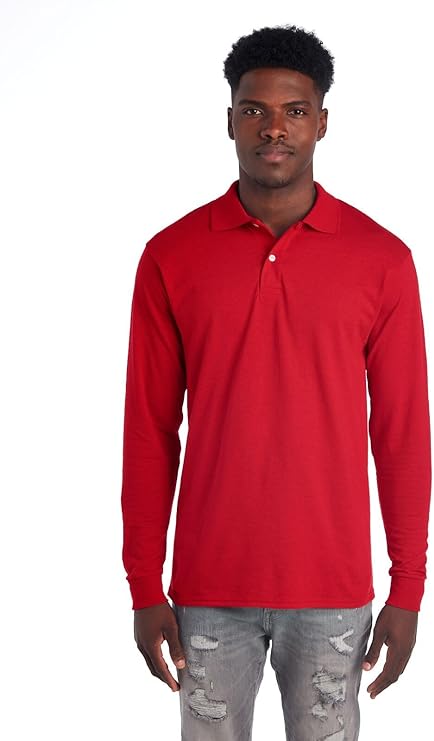 Jerzees Men's Spot Shield Long Sleeve Polo Sport Shirt Polo Shirt (pack of 1)