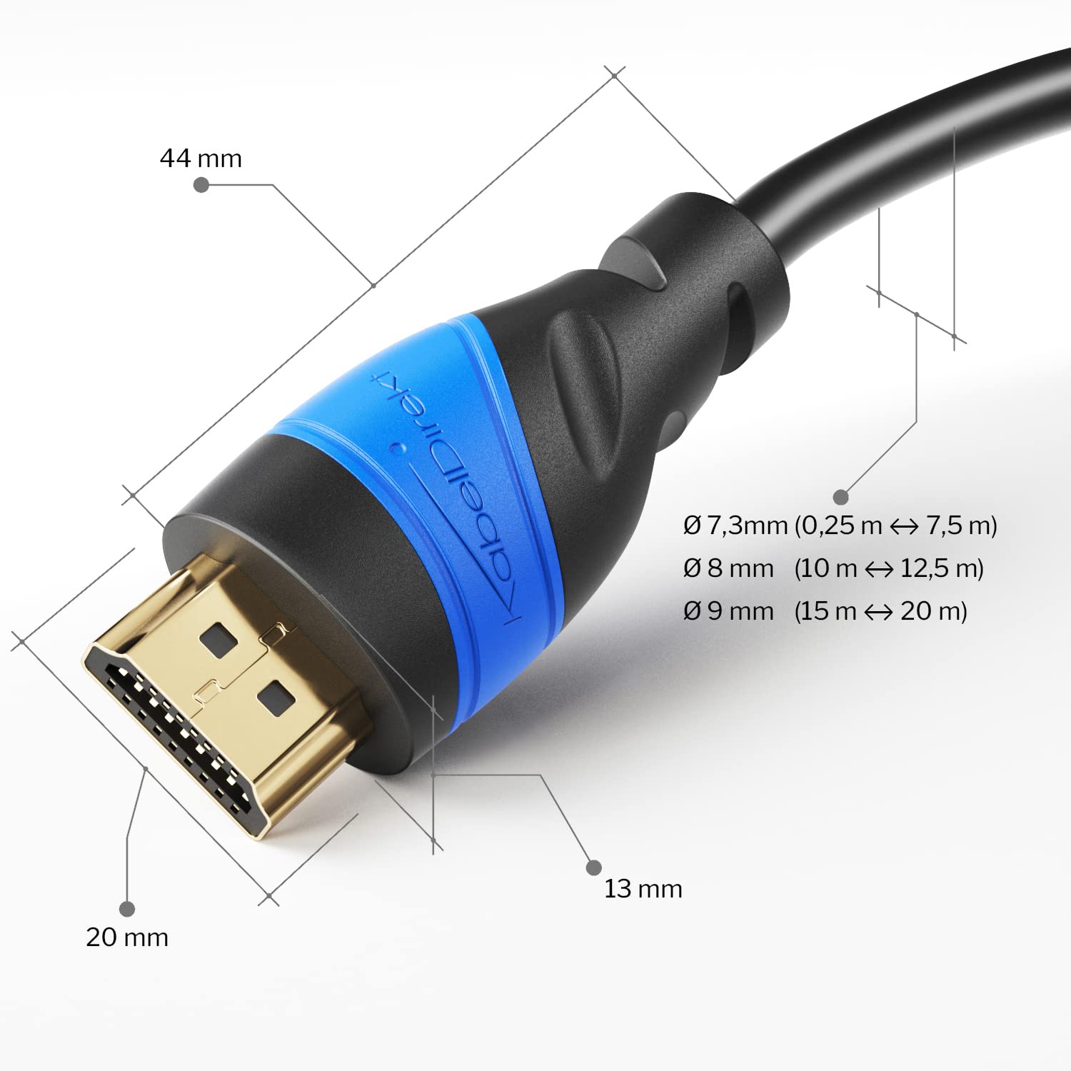 KabelDirekt – 10m HDMI Extension Cable (compatible with 2.0a/b, 2.0, 1.4a, Ultra HD, 4K, 3D, Full 1080p, HDR, ARC, Highspeed Ethernet) TOP Series