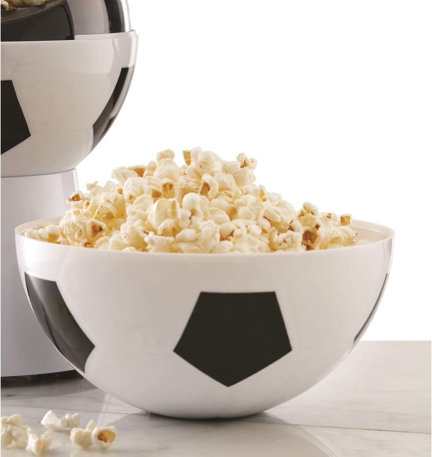 ECVV Soccer Ball Hot Air Popcorn Maker, Electric Popcorn Maker for Holding Parties in Home And Watching Movies with Family, Healthy And Delicious Snack for Kids, Adults