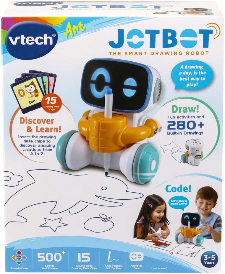 VTech JotBot Drawing & Coding Robot | Kids Learning STEM Toy | Suitable for Boys & Girls 3, 4, 5 Years