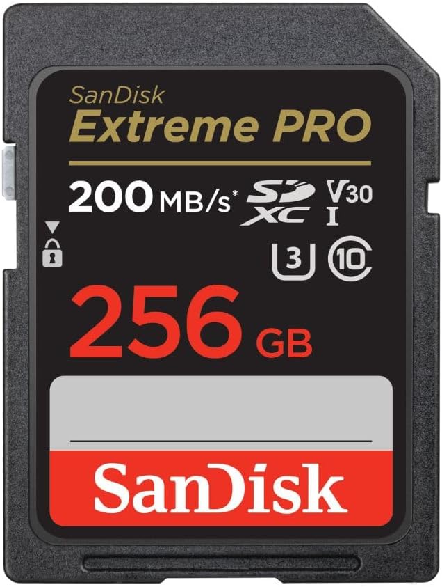 SanDisk Extreme Pro microSD UHS I Card 256GB for 4K Video on Smartphones, Action Cams & Drones 200MB/s Read, 140MB/s Write