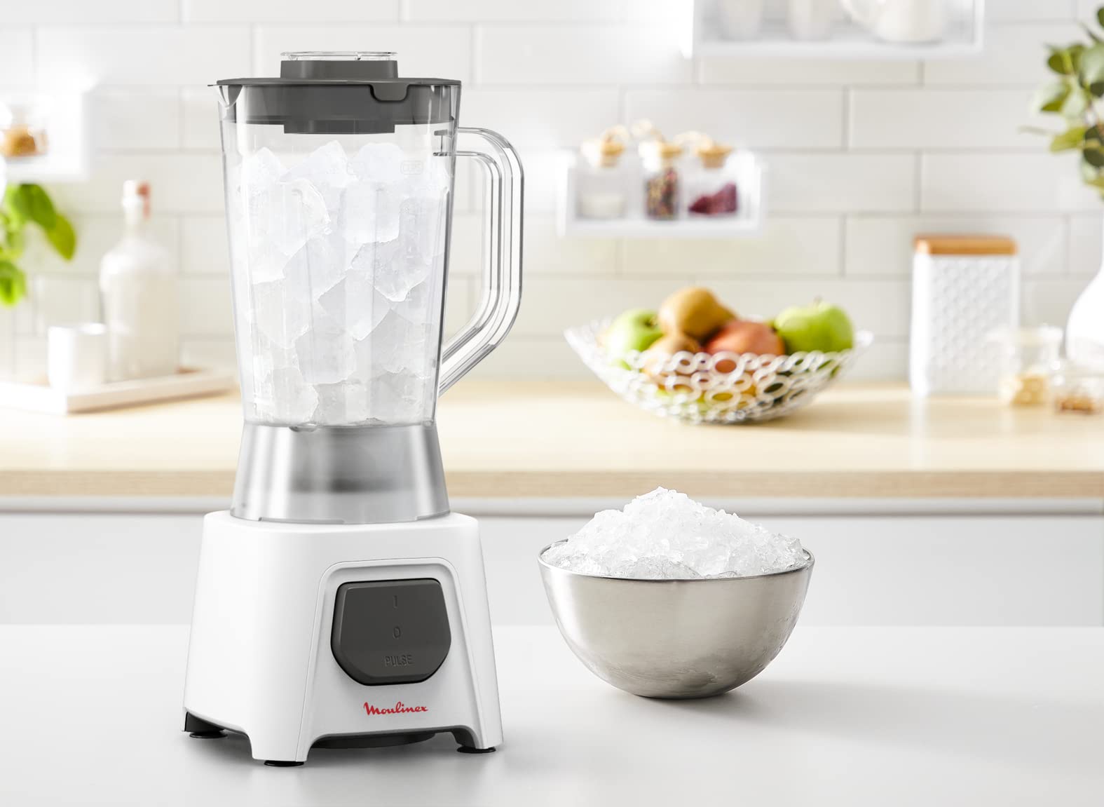 MOULINEX Blender | Blendeo+ 1.5 L Blender Smoothie Maker | Mixer | 450 W | 2 Acc | Ice Crush | Duraforce Label | Durable Blending Performance | 1 Speed | Pulse Function | 2 Years Warranty | LM2B3127