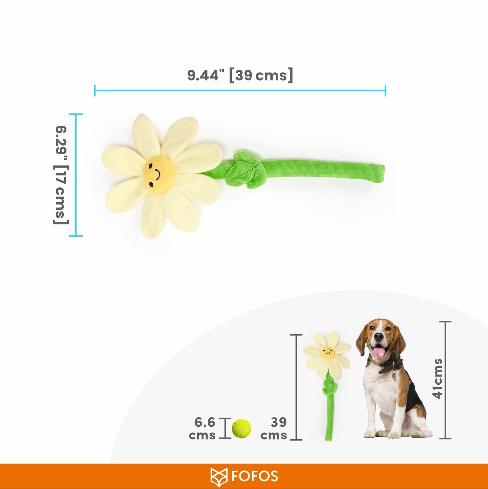 BarkButler FOFOS Sunflower Crinkle Rope Dog Toy