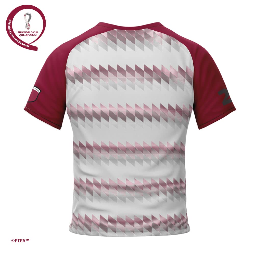 FIFA World Cup Qatar 2022 QATAR MEN'S TSHIRT - BURGUNDY AND WHITE