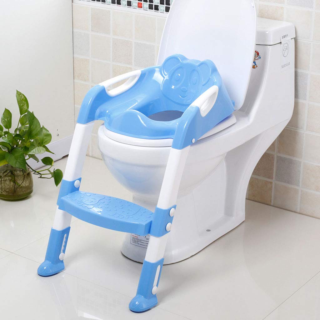 COOLBABY Potty Training Seat For Kids Toddler Toilet Potty Chair With Sturdy Non-Slip Step Stool Ladder Comfortable Handles And Splash Guard Foldable Toilet Seat For Boys And Girls