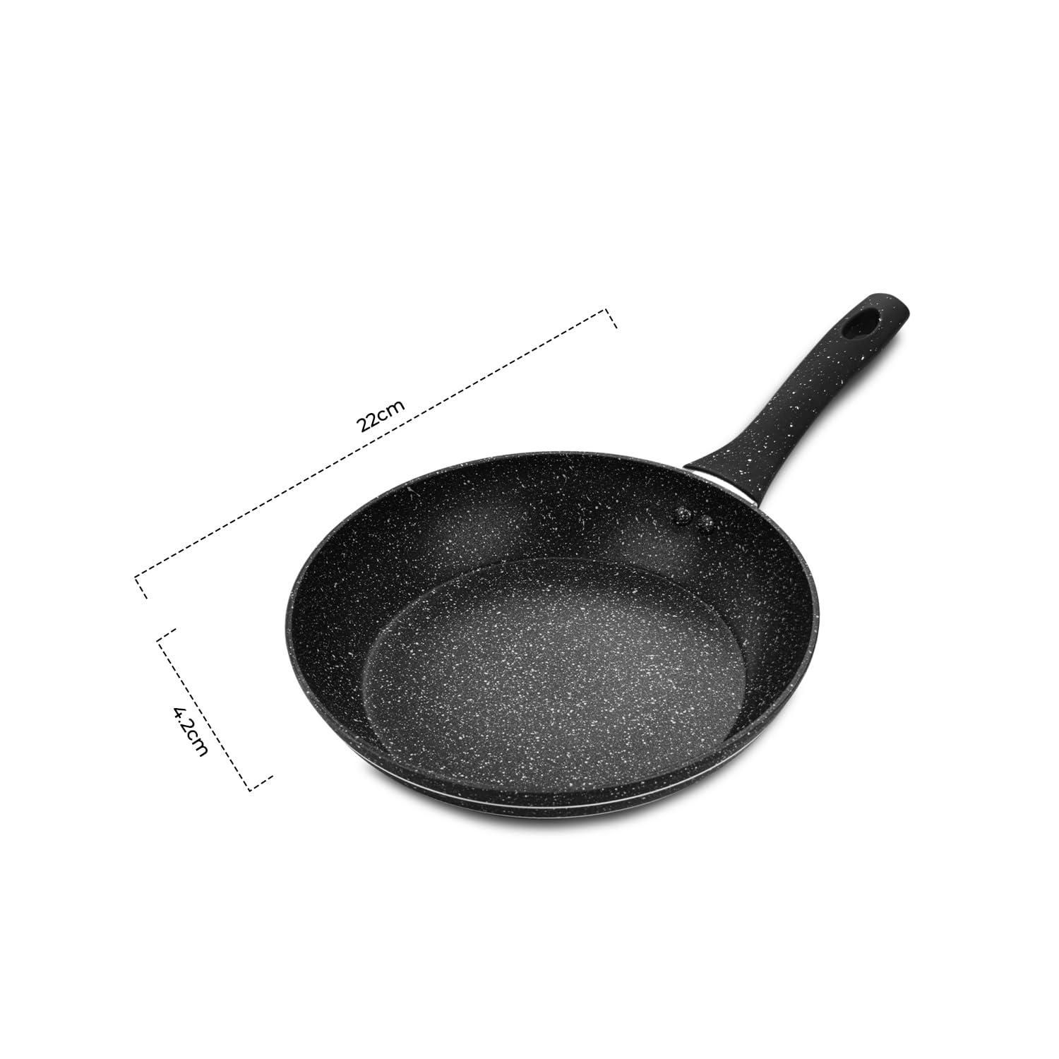 Royalford Smart Fry Pan RF11872 with Durable Granite Coating, Forged Aluminium Non-Stick Frying Pan Induction Hob Egg Omelet Pan | Saute Pan with 5-Layer Construction & Cool Touch Handle, 28cm, Black