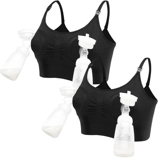Dress Cici Black Pumping Bra Hands Free Breast Pump Bra 2-PACK Asia Size M Fit EU Bra 70D/E, 75D/E, 80A/B/C, 85A/B/C