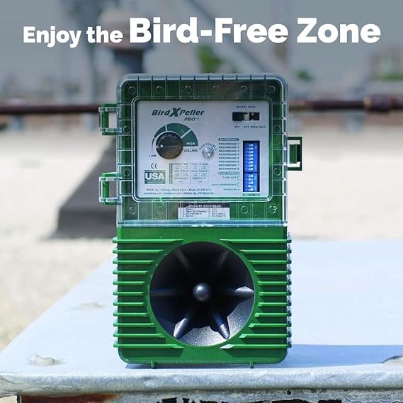 Bird-X - BXP-PRO2 BirdXPeller Pro Electronic Bird Repeller Version 2 for Crows, Blackbirds, Grackles, Cormorants, & Ravens