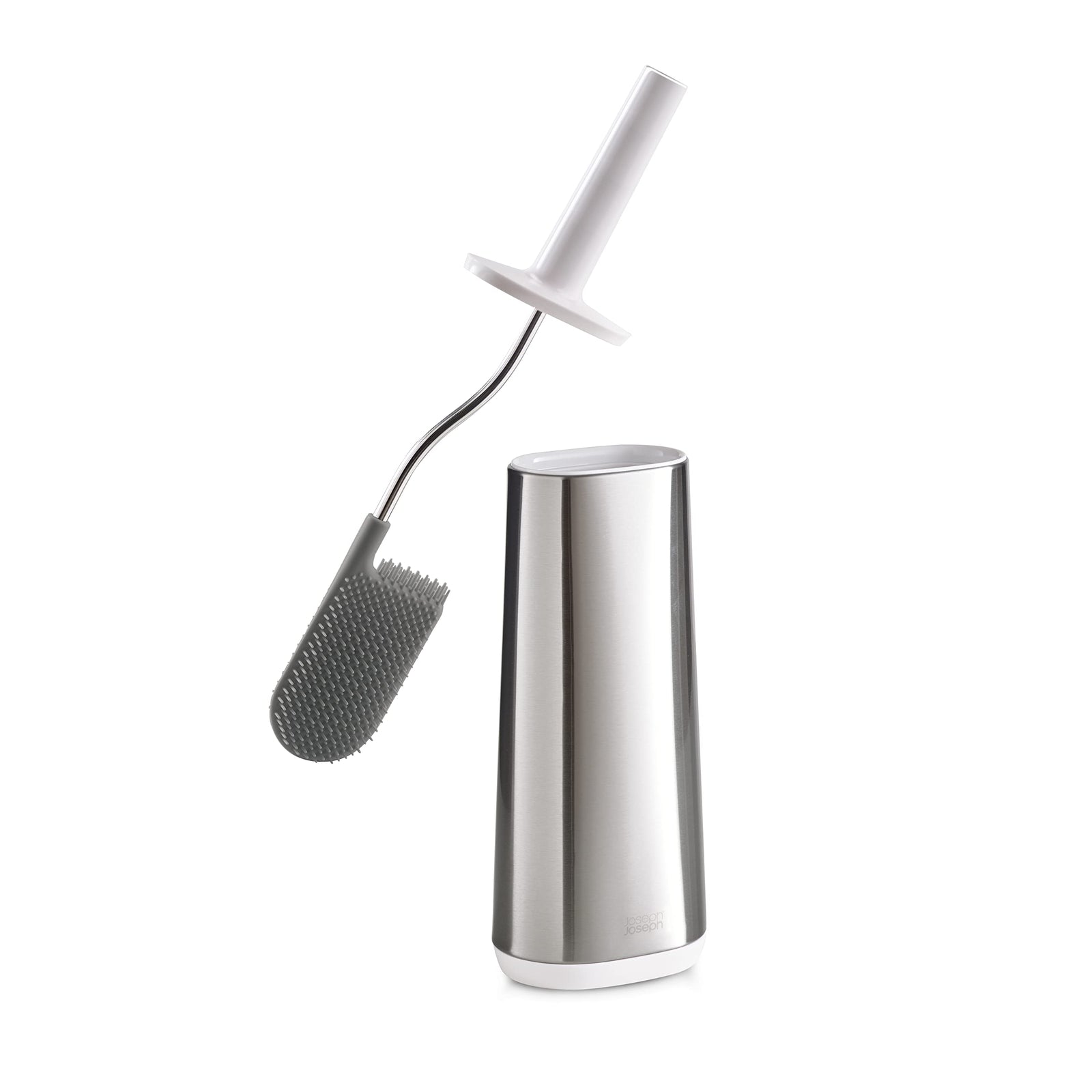 Joseph Joseph 70517 Flex Toilet Brush With Slim Holder Flexible Anti-Drip, Stainless Steel