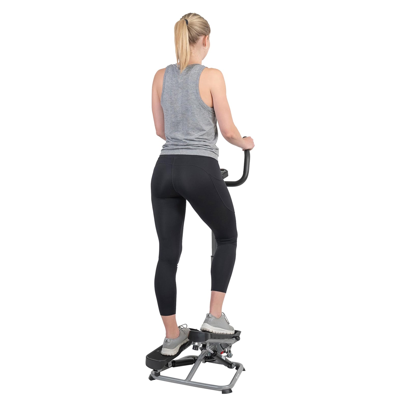 Sunny Health & Fitness Mini Stepper for Exercise Low-Impact Stair Step Cardio Equipment with Resistance Bands, Digital Monitor, Optional Twist Motion Stepper and stepper with Handlebar