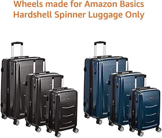 Amazon Basics Replacement Wheels for Hardshell Luggage - Pack of 4 (Black)