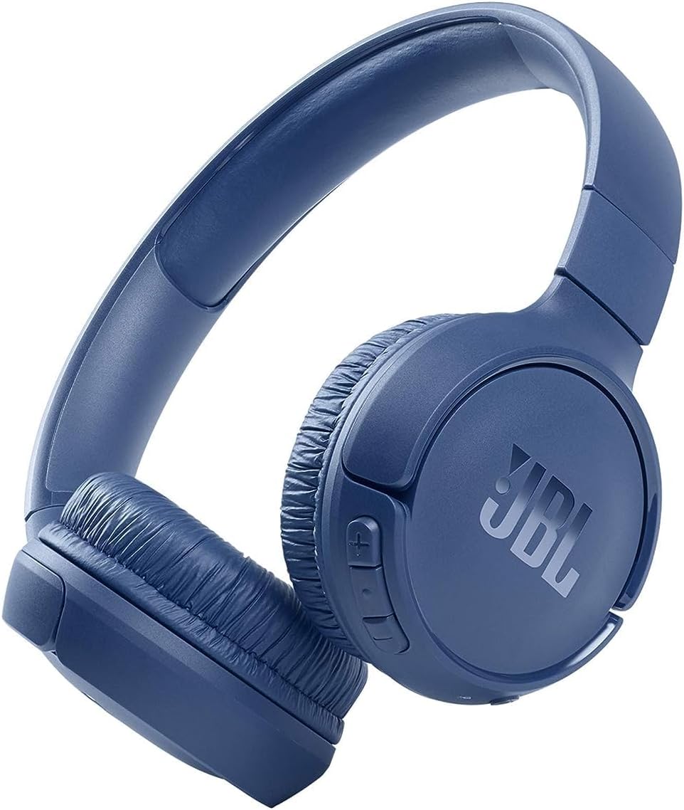 JBL Tune 510BT Wireless On Ear Headphones, Pure Bass Sound, 40H Battery, Speed Charge, Fast USB Type-C, Multi-Point Connection, Foldable Design, Voice Assistant - Blue, JBLT510BTBLUEU