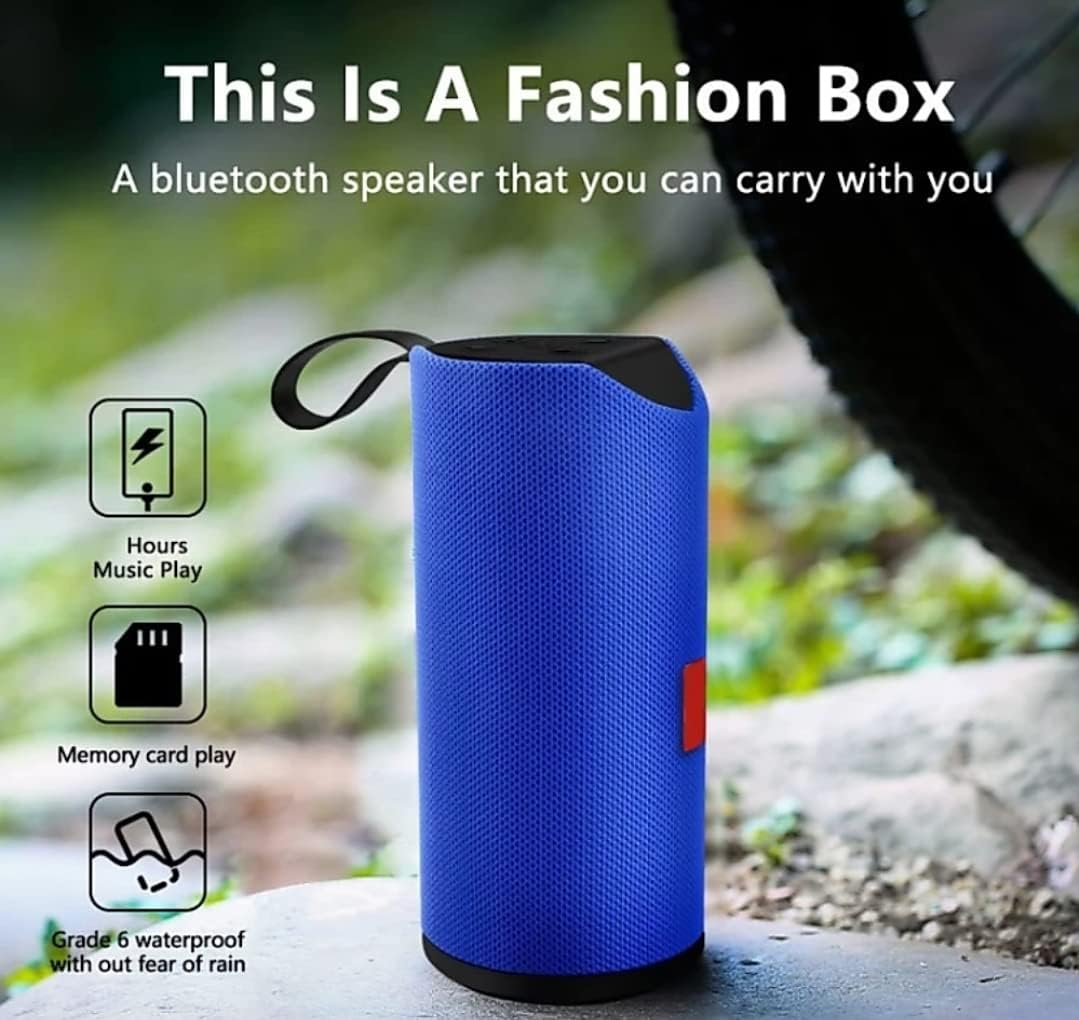 Wireless Rechargeable Portable Premium Bass Multimedia Bluetooth Speaker A1TG-113 (Blue Print Stereo Channel)