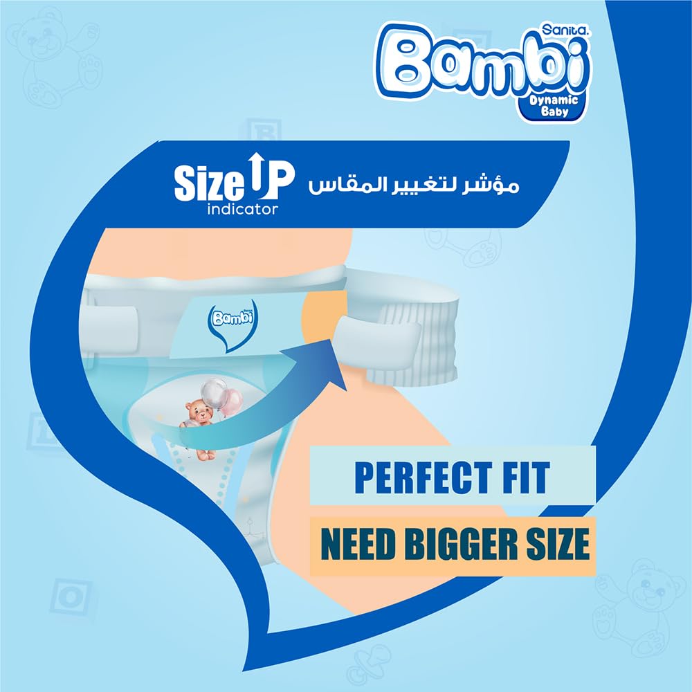 Sanita Bambi Baby Diaper Size 4 Large 8-16kg 62pcs , package may vary