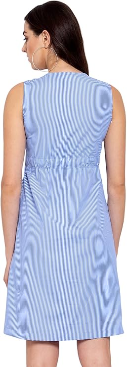 KRAVE Women Blue Shirt Dress