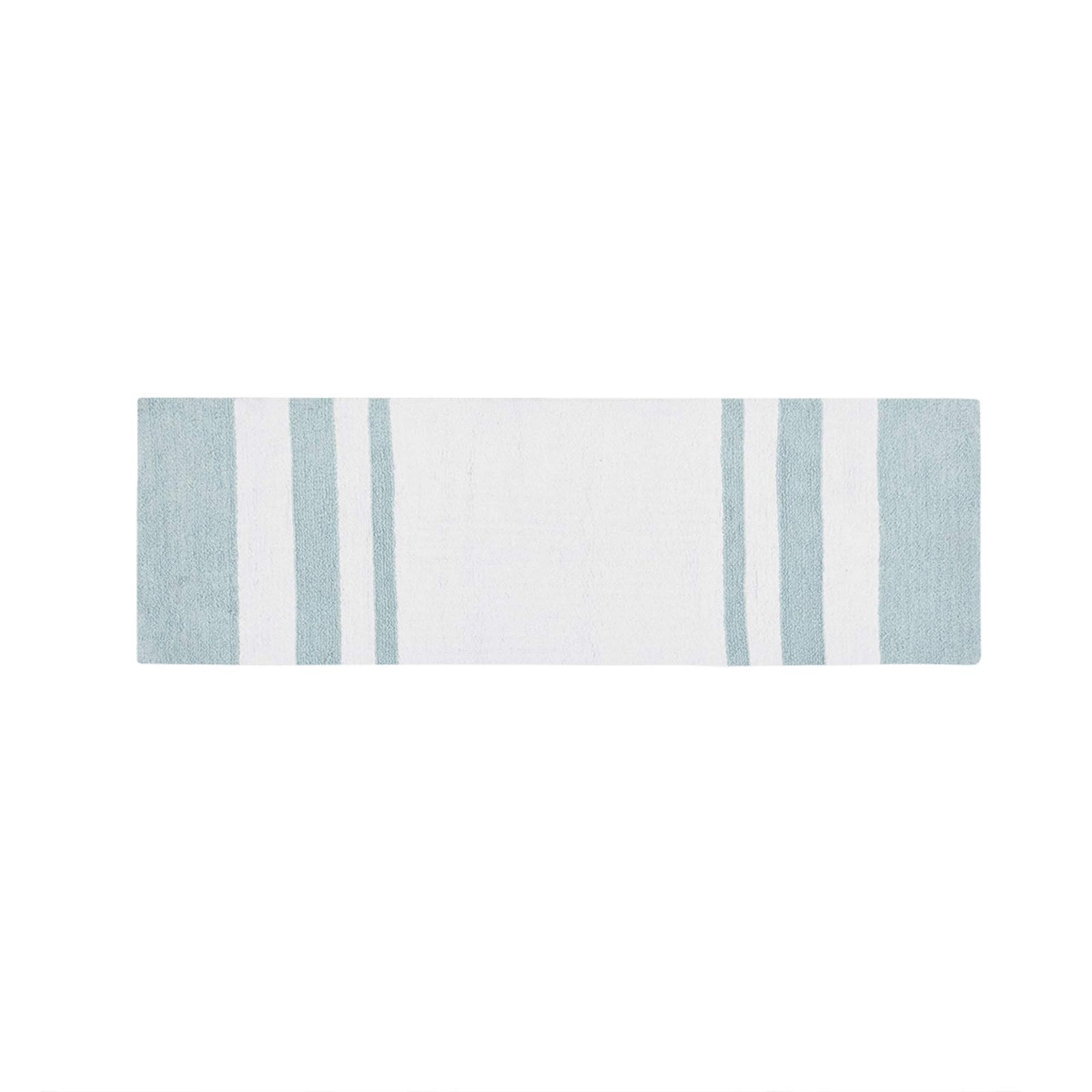 Madison Park Reversible Spa Rug 100%-Cotton Striped Ultra Soft Water Fast Bath Non-Slip Absorbent Quick Dry Mats For Tub, Shower Room, And Bathroom, 24X72, Aqua