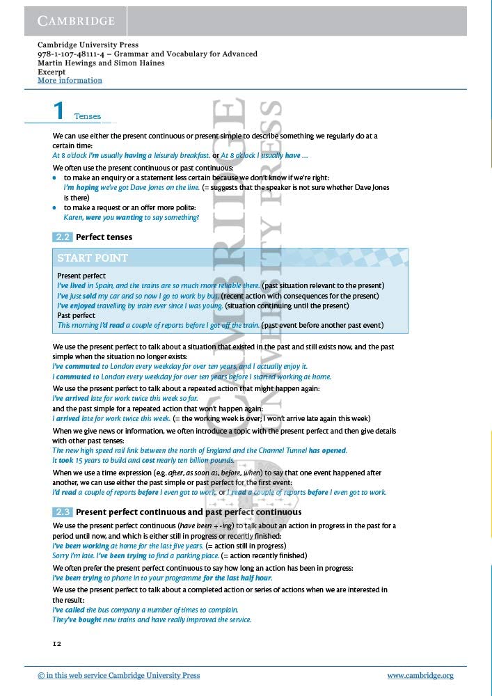 Grammar and Vocabulary for Advanced Book with Answers and Audio: Self-Study Grammar Reference and Practice