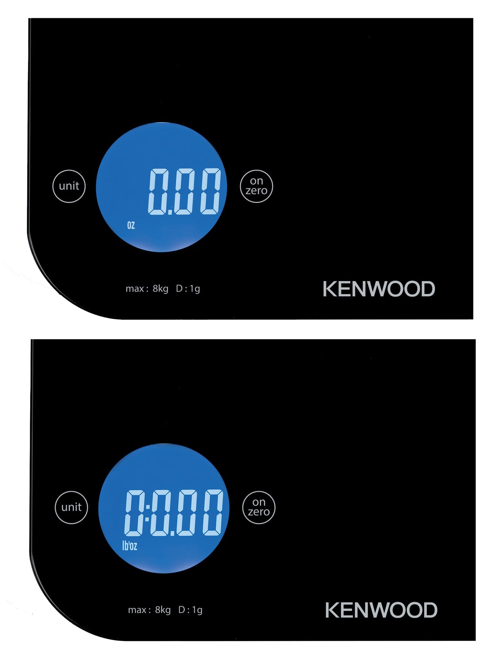 Kenwood Digital Kitchen Scale | Food Scale | Weighing Scale | Weight Scale | 8Kg/22lbs Capacity 4MM Tempered Glass, Touch Control, Tare/Zero Function, Auto Shut-Off (Batteries Included) WEP50.000BK