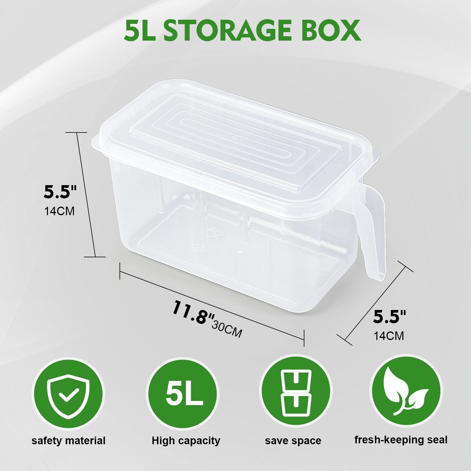 Volwco Food Storage Boxes With Lids Freezer Safe Volwco 3 Pcs 4.7L Large Plastic Kitchen Refrigerator Stackable Food Fruit Storage Containers With Handle