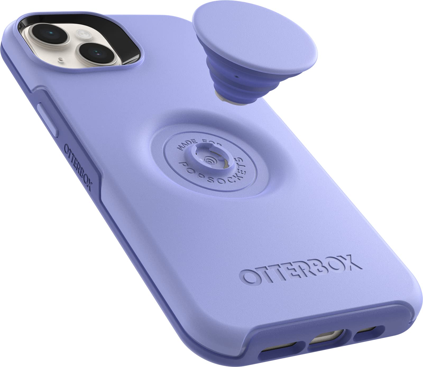 OtterBox Otter+Pop Case for iPhone 14 Plus, Shockproof, Drop proof, Protective Case with PopSockets PopGrip, 3x Tested to Military Standard, Antimicrobial, Purple, 77-88753