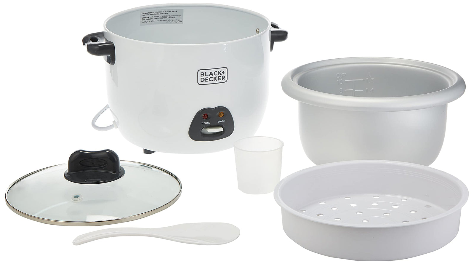 Black+Decker Rice Cooker - RC1850-B5-SP, 1.8 litre