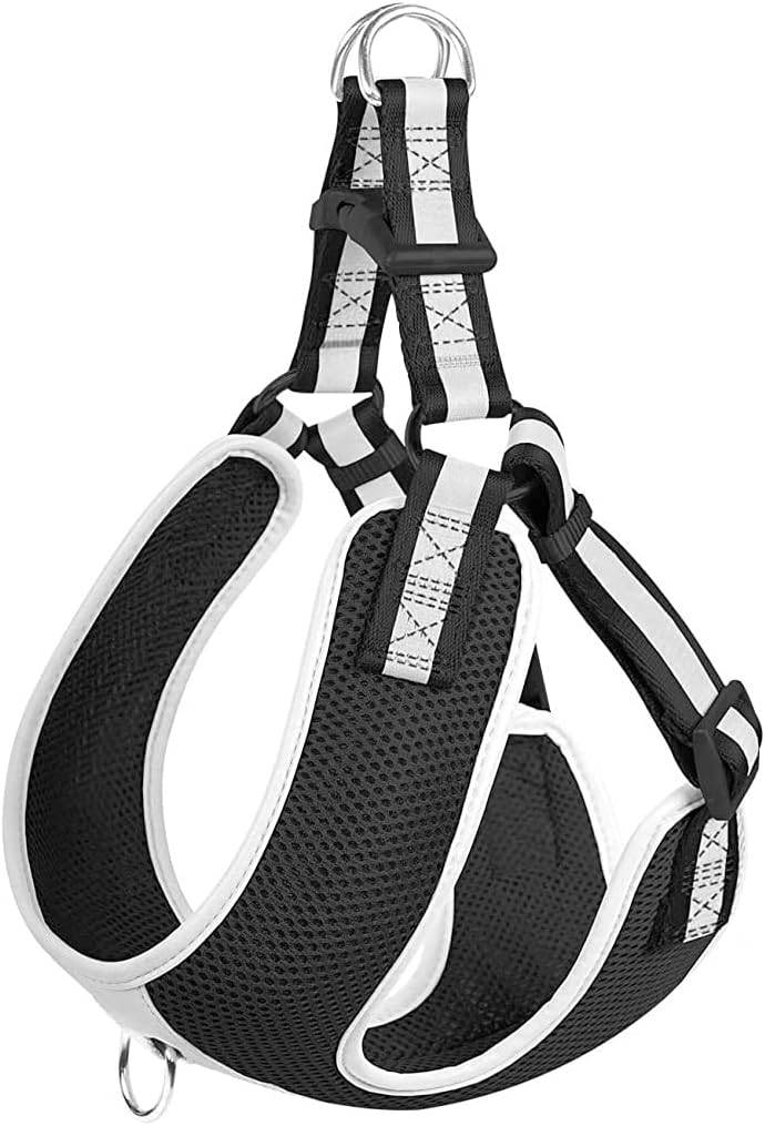 Fida Reflective TQ Adjustable Dog Harness, Lightweight Soft Mesh Medium Black