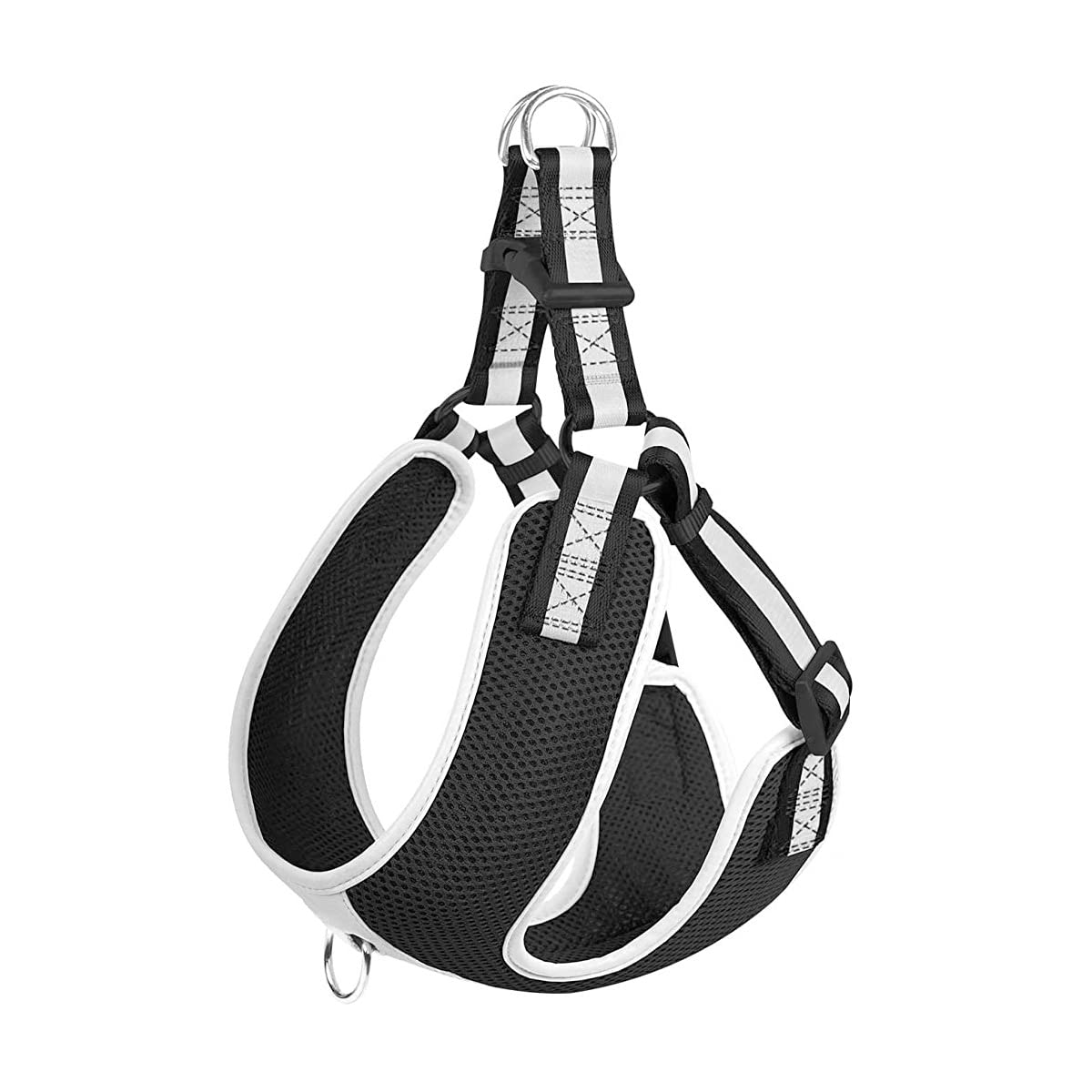 Fida Reflective TQ Adjustable Dog Harness, Lightweight Soft Mesh Medium Black