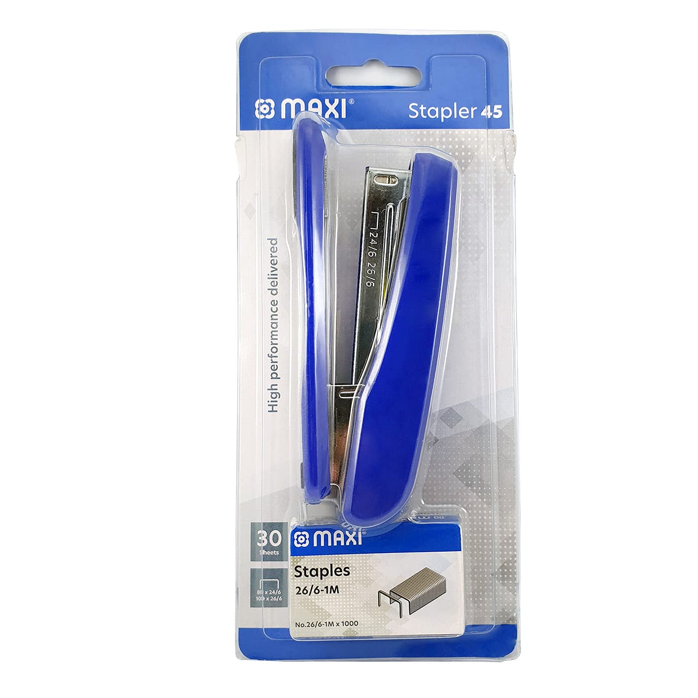 Maxi 45 Stapler With Staple Pin Set 30 Sheets, Assorted Colours Stapler 45, Bl 45