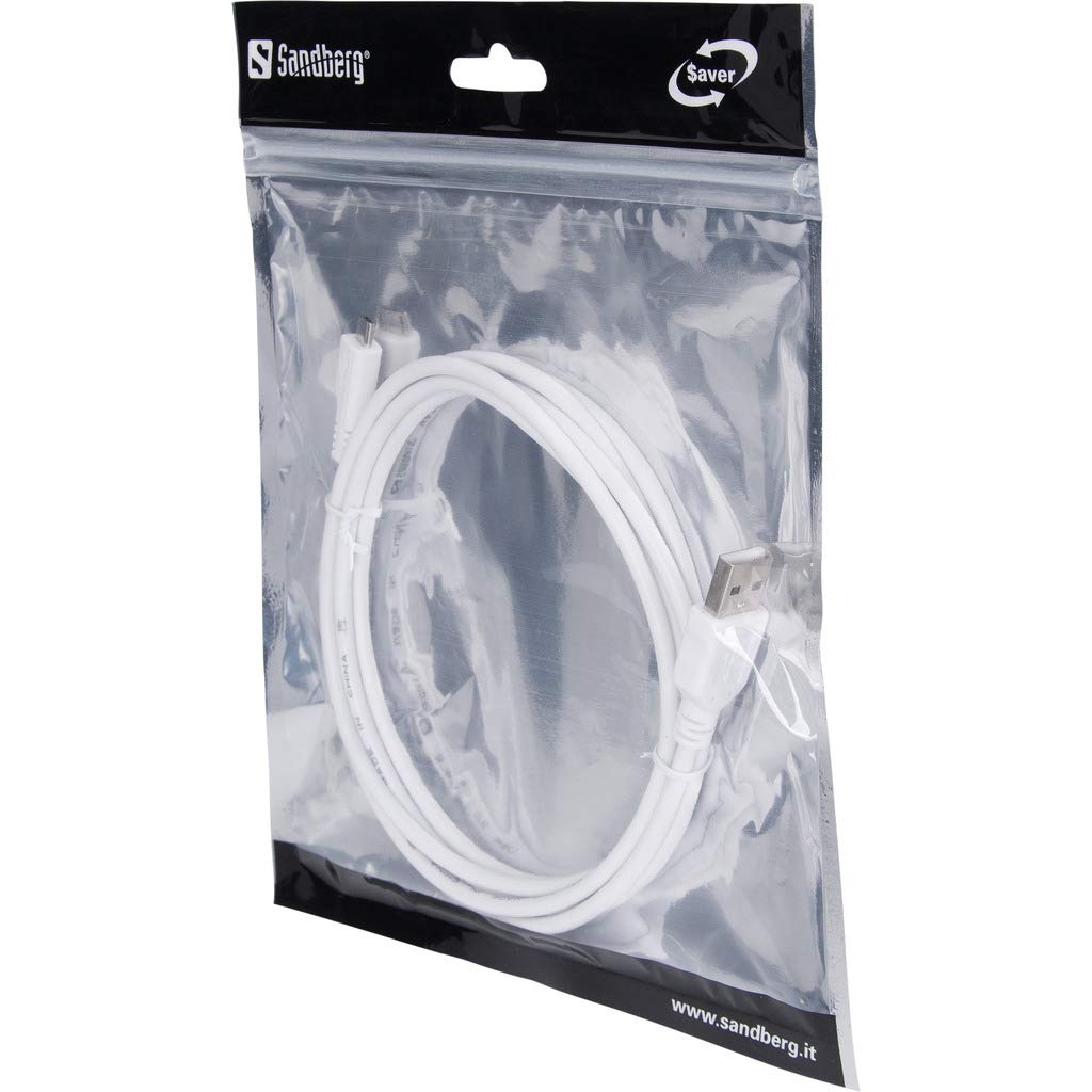 Sandberg 308-08 USB2 A-MicroB cable, (Pack of 1)