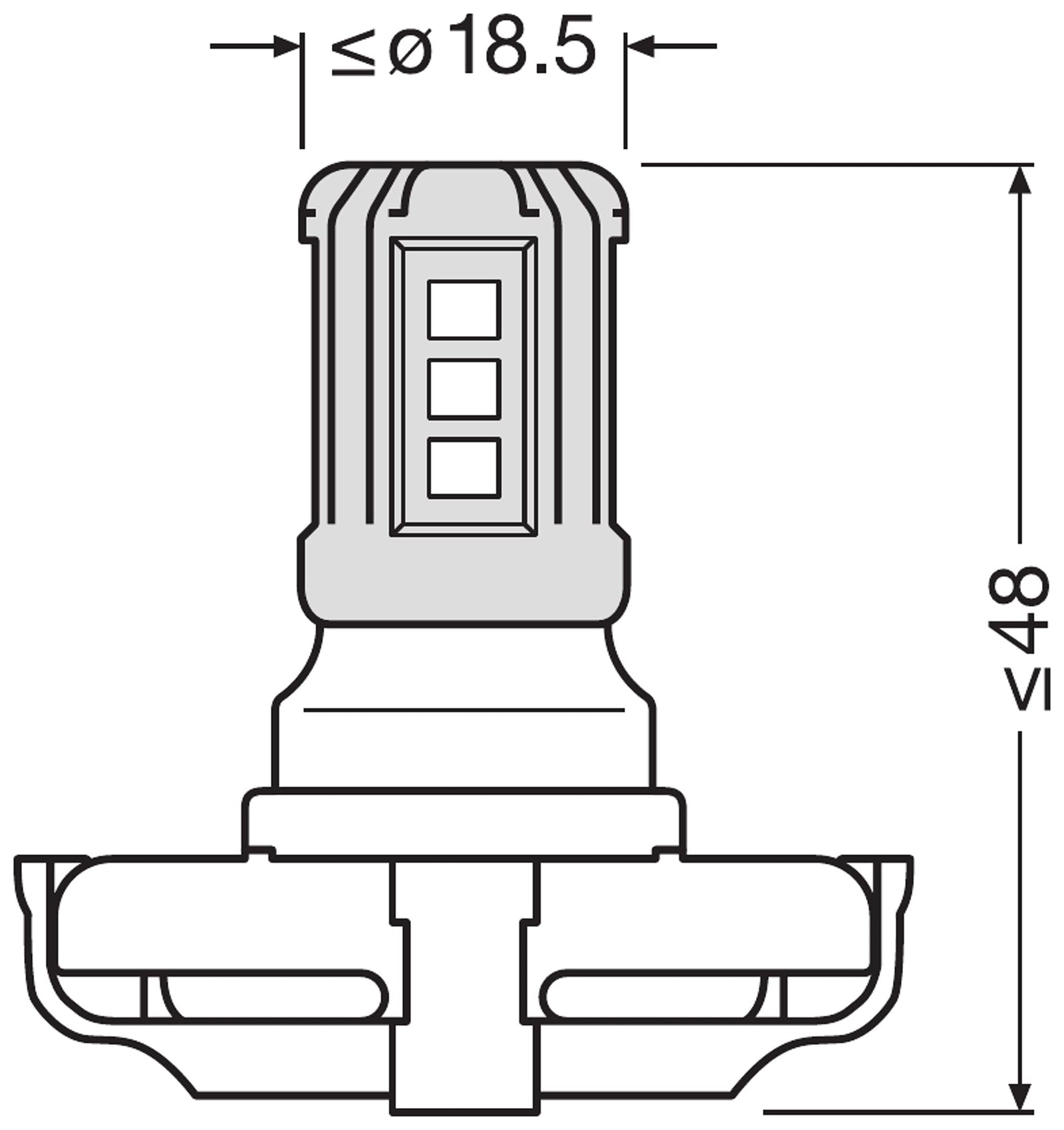 OSRAM LEDriving SL، لمبة إشارة PS19W - إضاءة بيضاء 6000K LED (للاستخدام على الطرق الوعرة فقط)
