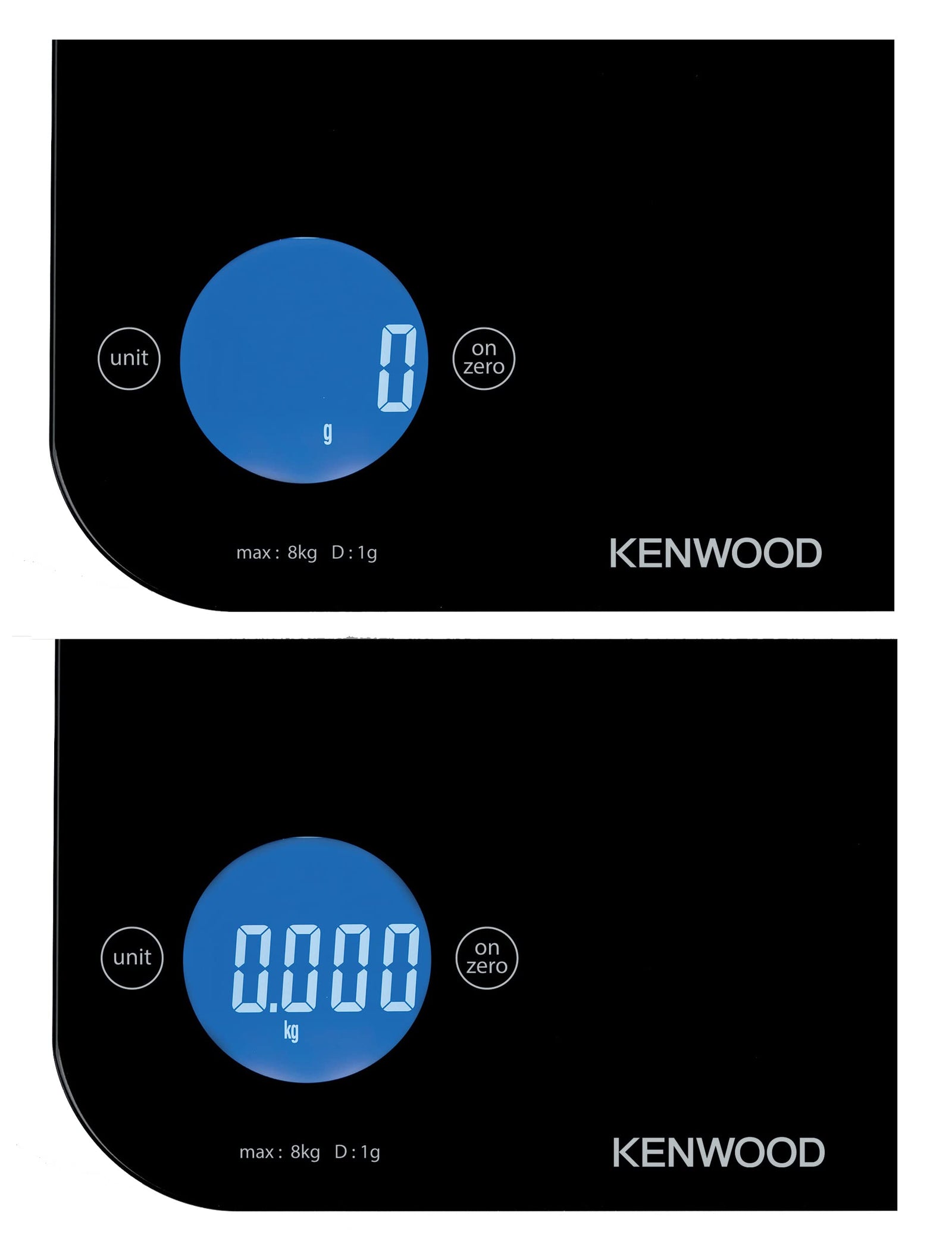 Kenwood Digital Kitchen Scale | Food Scale | Weighing Scale | Weight Scale | 8Kg/22lbs Capacity 4MM Tempered Glass, Touch Control, Tare/Zero Function, Auto Shut-Off (Batteries Included) WEP50.000BK