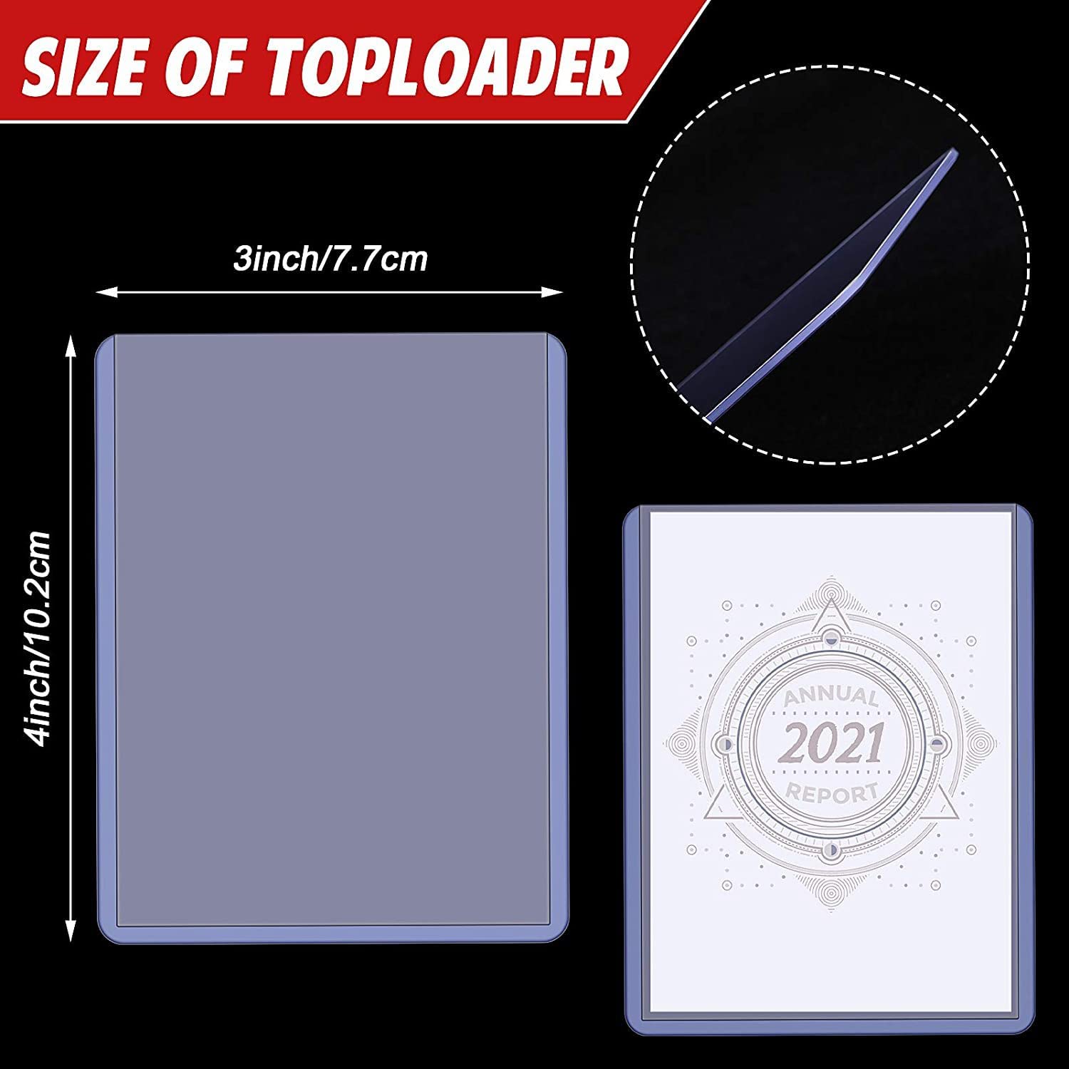 50 Packs Trading Card Holders, Hard Plastic Card Sleeves Fit for Standard Baseball Game Sports Cards, 3X4 Inch Clear Card Protectors