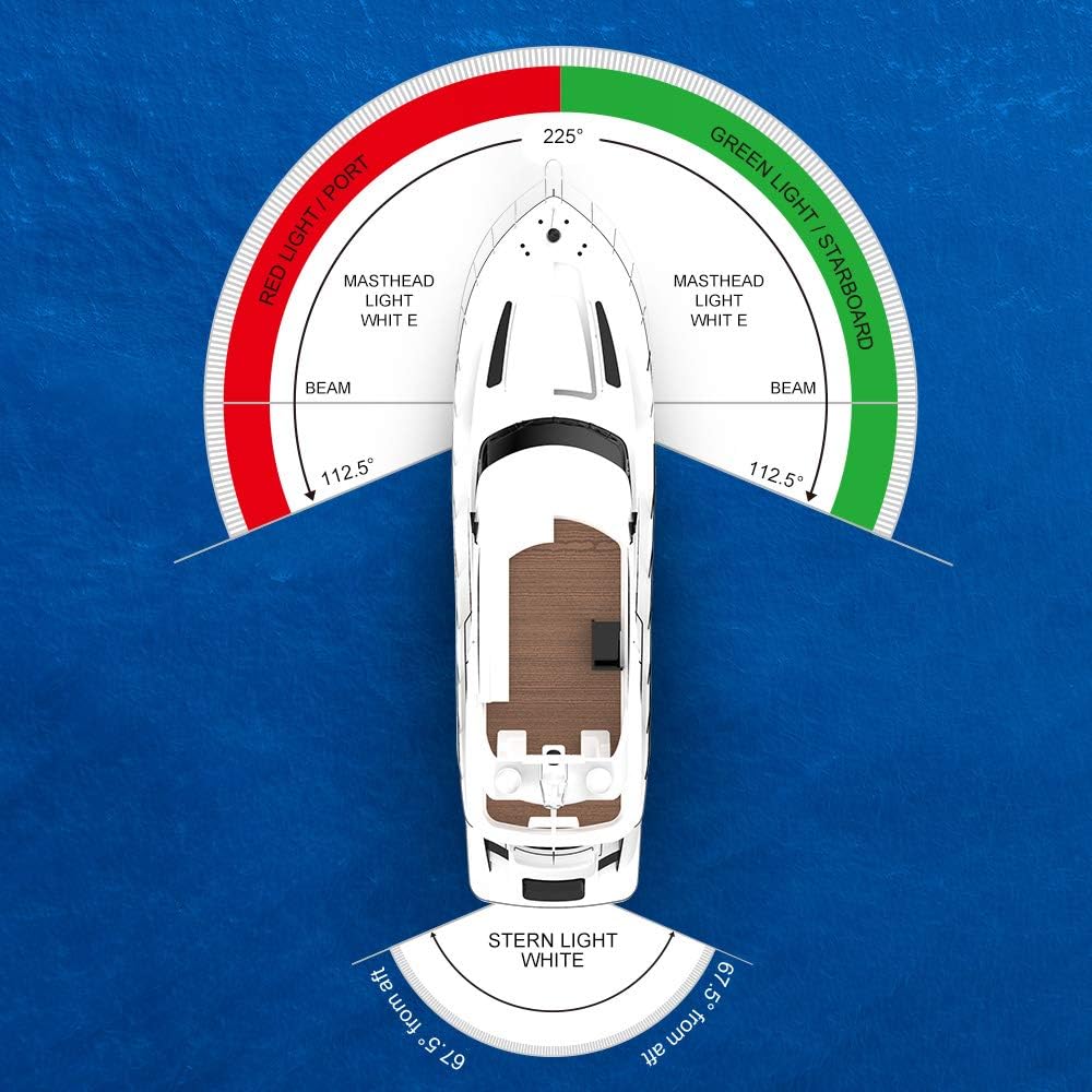 Osinmax Boat Navigation Light, Marine Navigation Lights, Bow Light for Boats Led. Ideal for Pontoon and Small Boat (Plated Silver)