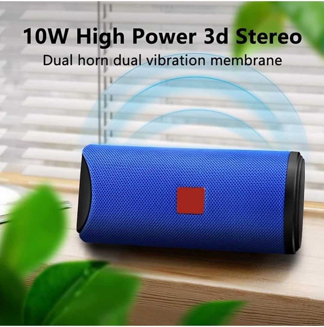 Wireless Rechargeable Portable Premium Bass Multimedia Bluetooth Speaker A1TG-113 (Blue Print Stereo Channel)