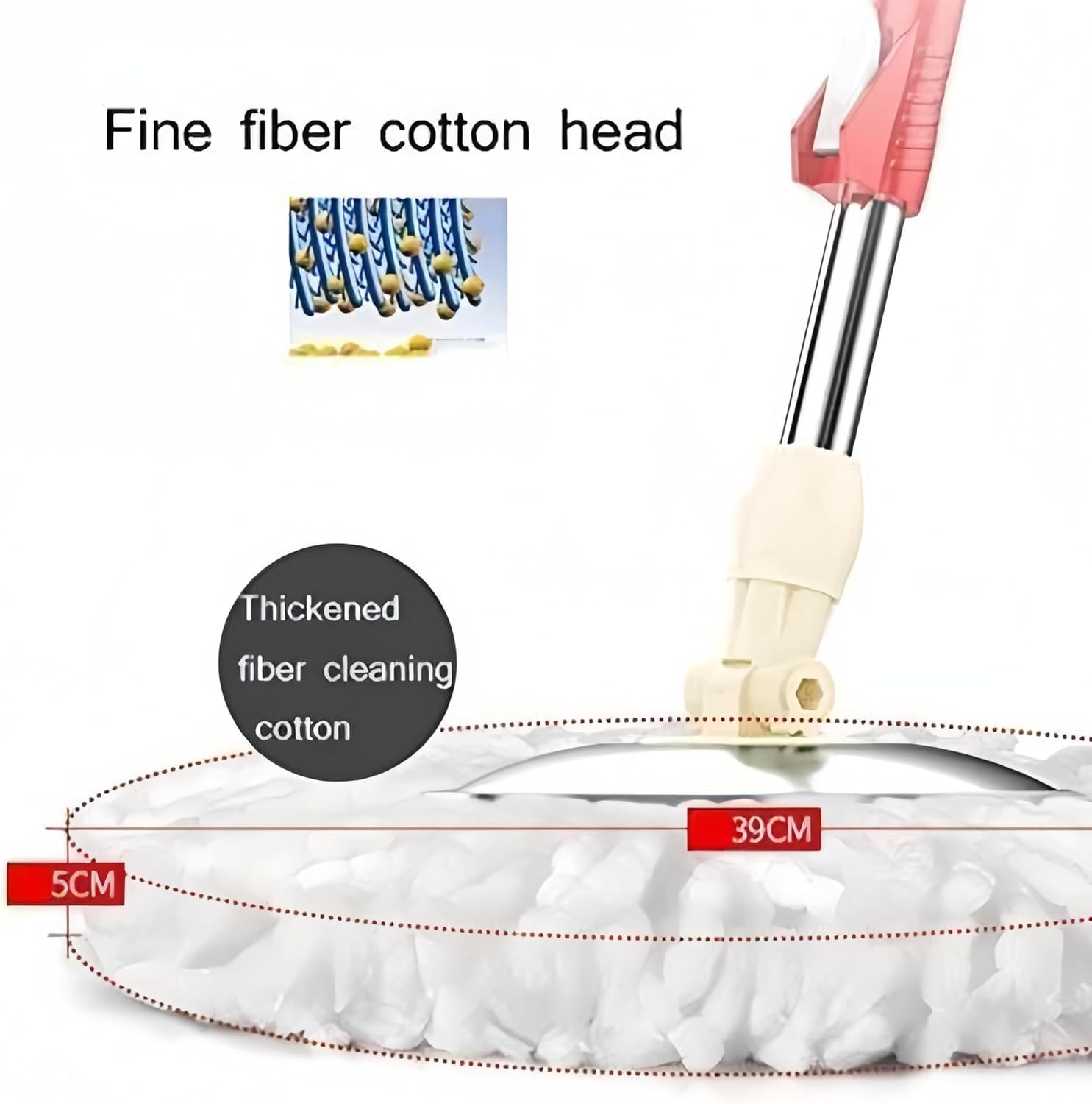 BaytBox Spin Mop and Bucket with Wheels, Extendable Handle,360 Spinning Mop for Floor Cleaning Includes 2 Microfiber Refills Mop Heads for Effortless Cleaning (Black & Red)