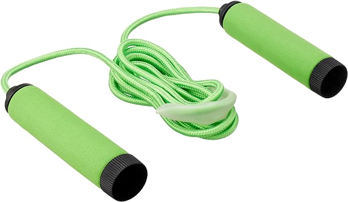 Jump rope with foam handle - green and black