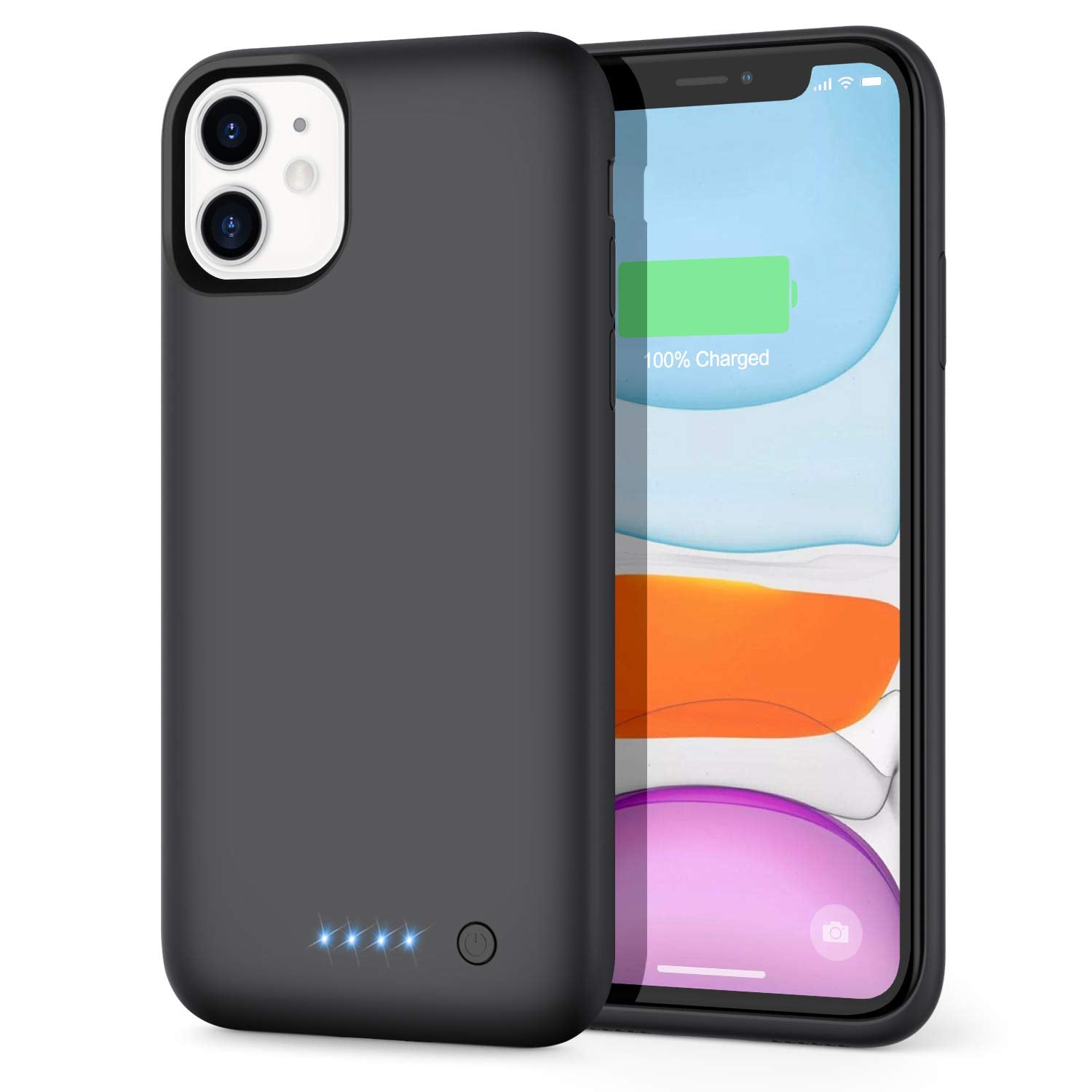 AWH Battery Case for iPhone 11, 4500mAh Protective Portable Charging Case for iPhone 11 Rechargeable Extended Battery Pack Power Backup Cover for Apple 11 [6.1 inch]