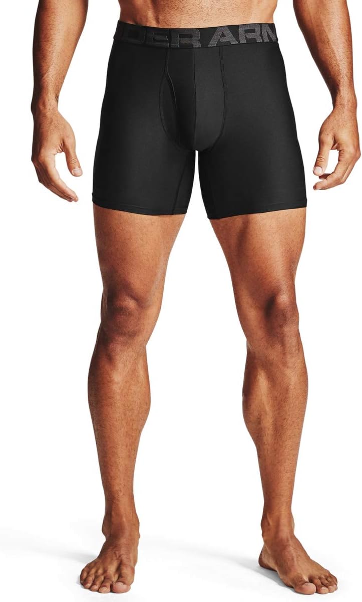 Under Armour mens Tech 6in 2 Pack Boxer Shorts, M