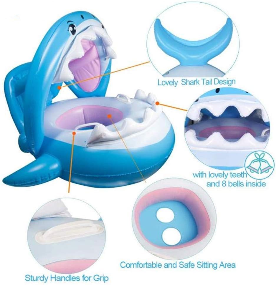 AM ANNA Baby Pool Float Swimming Float with Canopy Inflatable Floatie Swim Ring for Kids Aged 6-36 Months