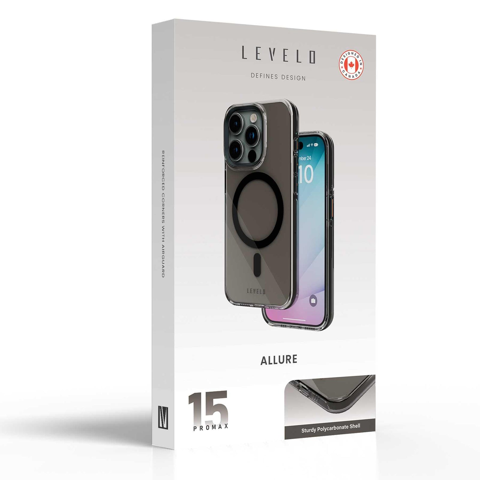 Levelo Allure Hard Case For iPhone 15 Pro (Smoke Clear)