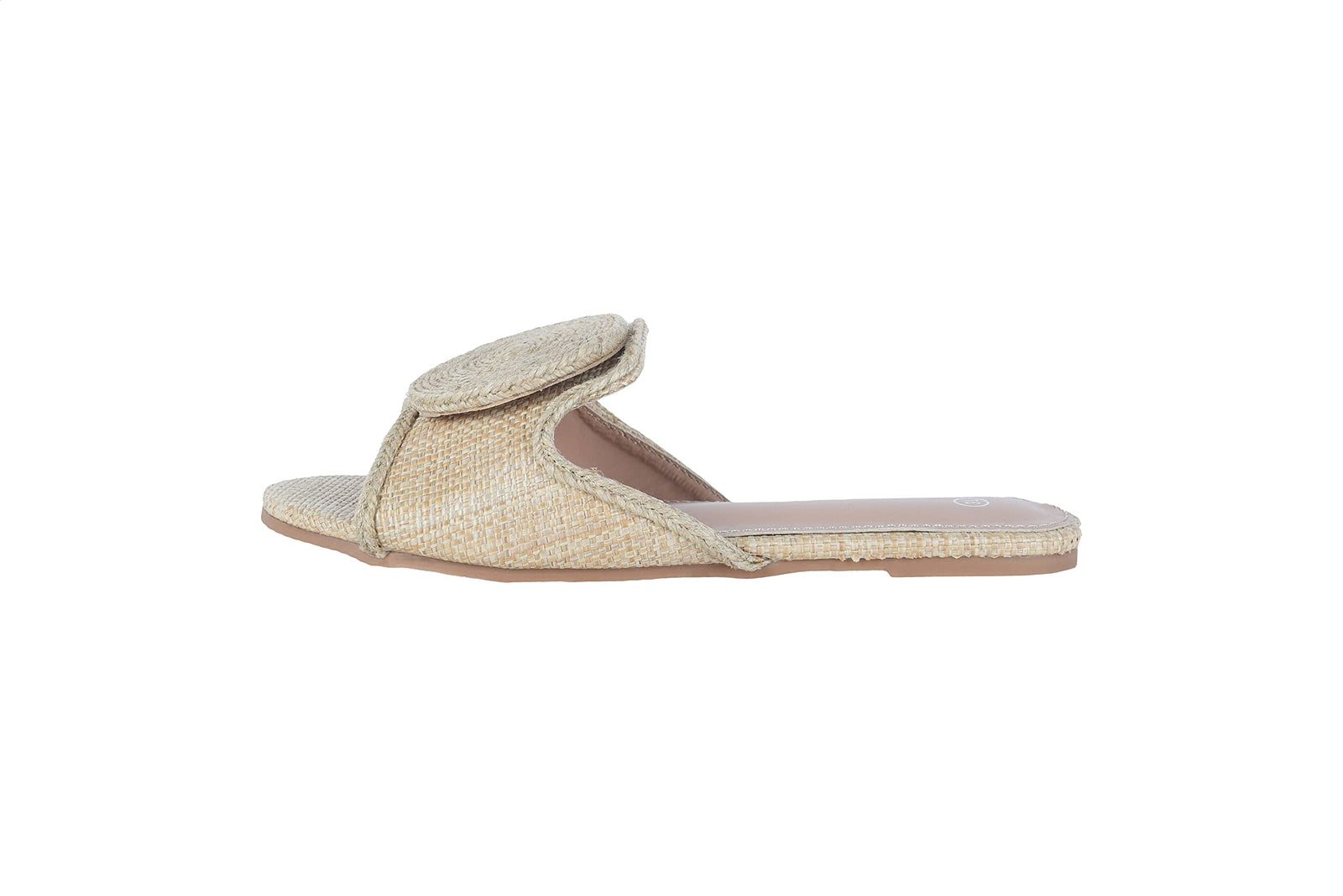 Pixi Fabric Basket-Weave Notched Vamp Slide Slippers for Women