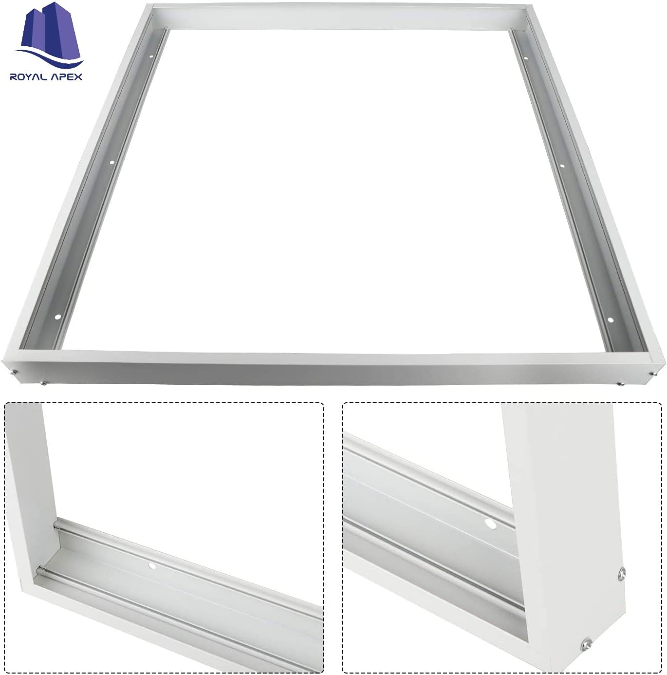 Royal Apex 60X60CM Aluminium Mounting Surface Ceiling Frame Bracket Kit for LED Flat Panel & Drop Ceiling Light, Edge-Lit Light