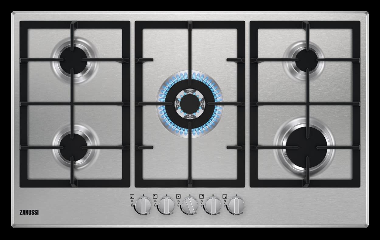 Zanussi 90 cm Built In Hob, 5 Gas Burners, Multi Function, Automatic Ignition, Zgh96524XS - 1 Year Warranty