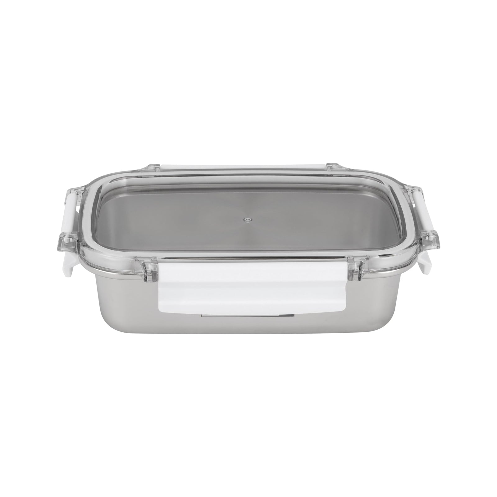 Royalford 600ml Stainless Steel Lunch Box RF12171 Rectangle Tiffin with Polymer Lid 4 Side Locks Food-Grade, BPA-Free, Airtight and Leakproof Containers for Kids and Adults