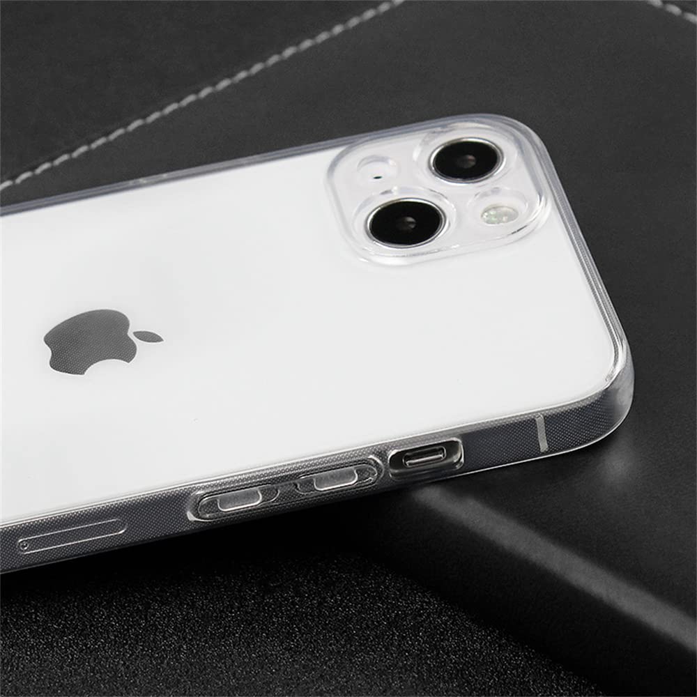 Muguian Case for iPhone 13, 6.1-Inch, Silky-Soft Touch, Full-Body Protective Case, Shockproof Cover with Microfiber Lining(Crystal Clear)